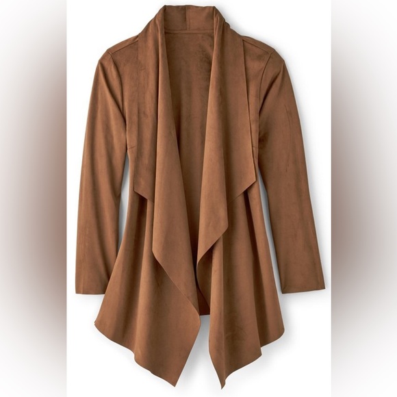 Soft Surroundings Shape Drape Faux Suede Jacket - Picture 3 of 7
